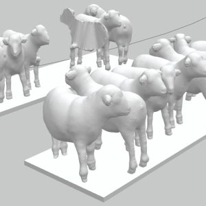 Scenery and Detail Items - Printable 3D STL Files for HO scale sheep to fit Ixion Model Railways VR LF/VSAY bogie Sheep Wagon